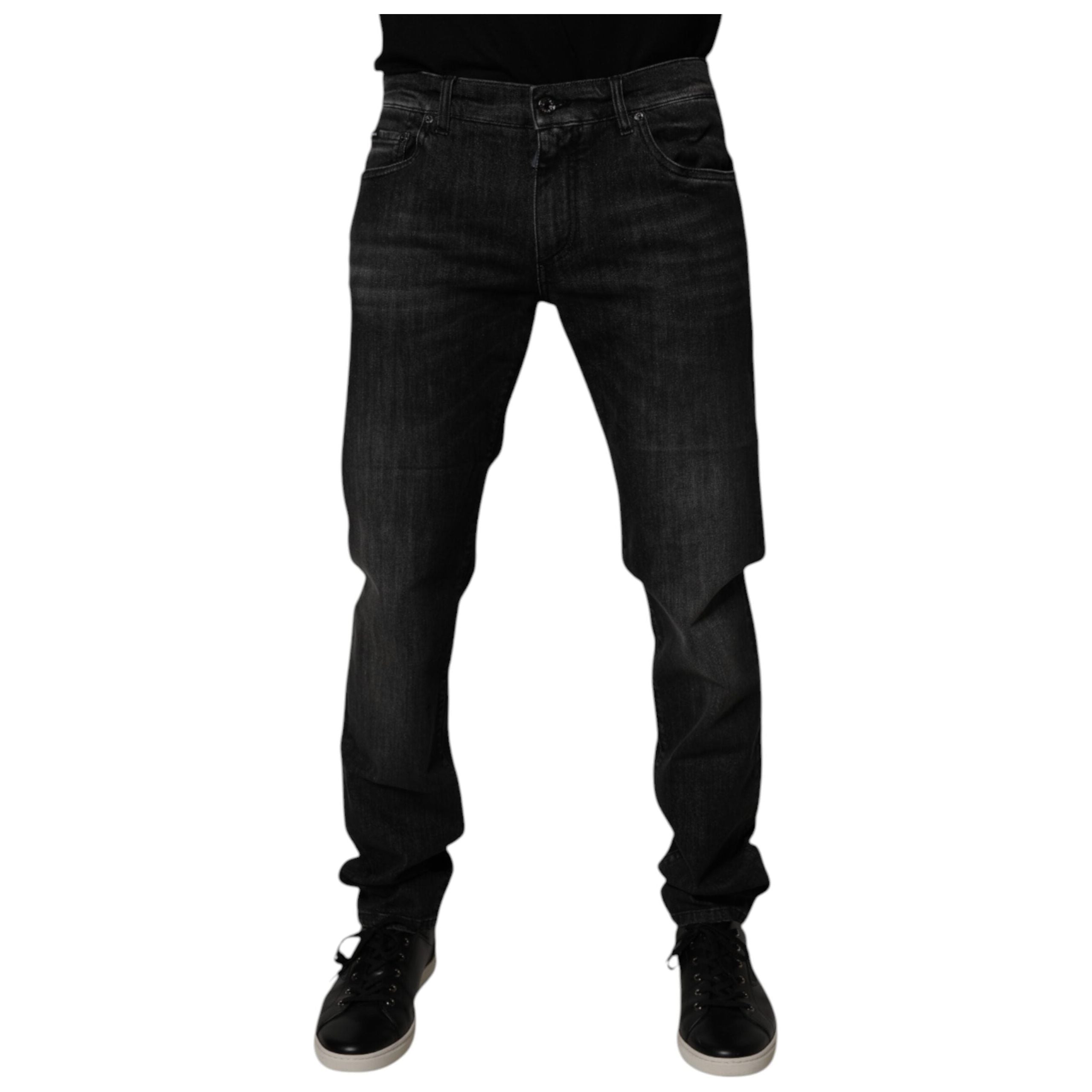 Dolce & Gabbana Black Cotton Stretch Skinny Jeans Elegance
