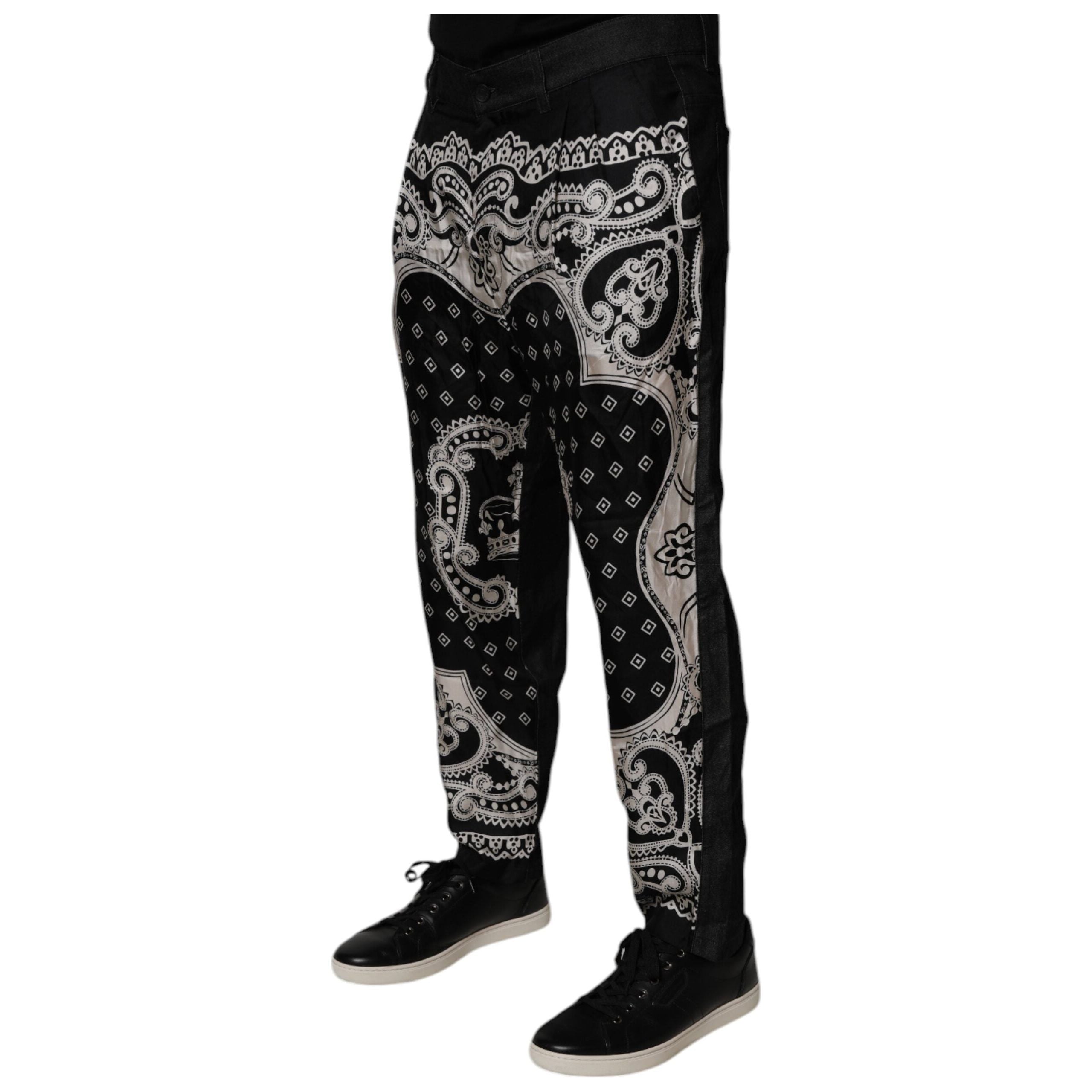 Dolce & Gabbana Black Bandana Cotton Skinny Denim Jeans