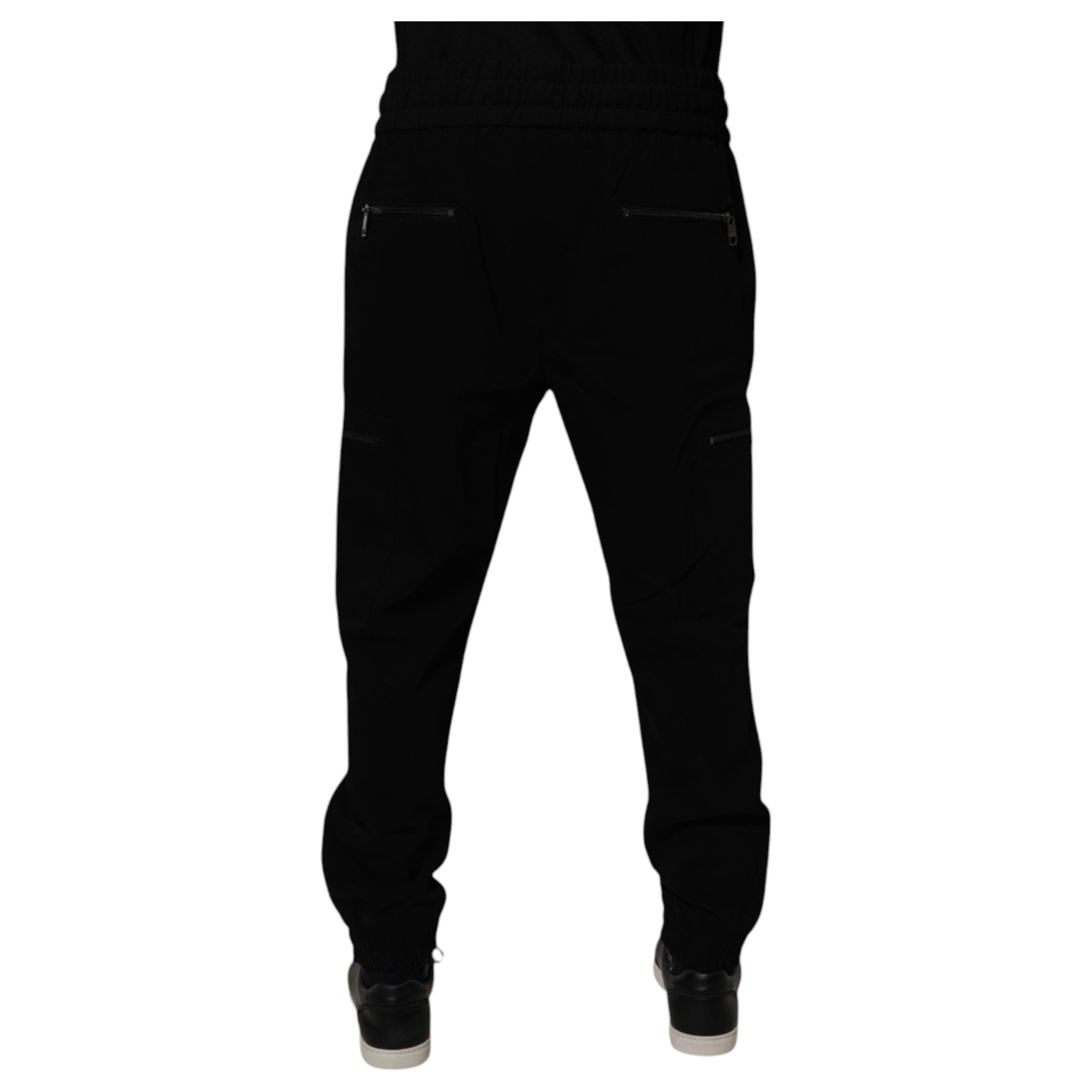 Dolce & Gabbana Black Wool Stretch Jogger Pants