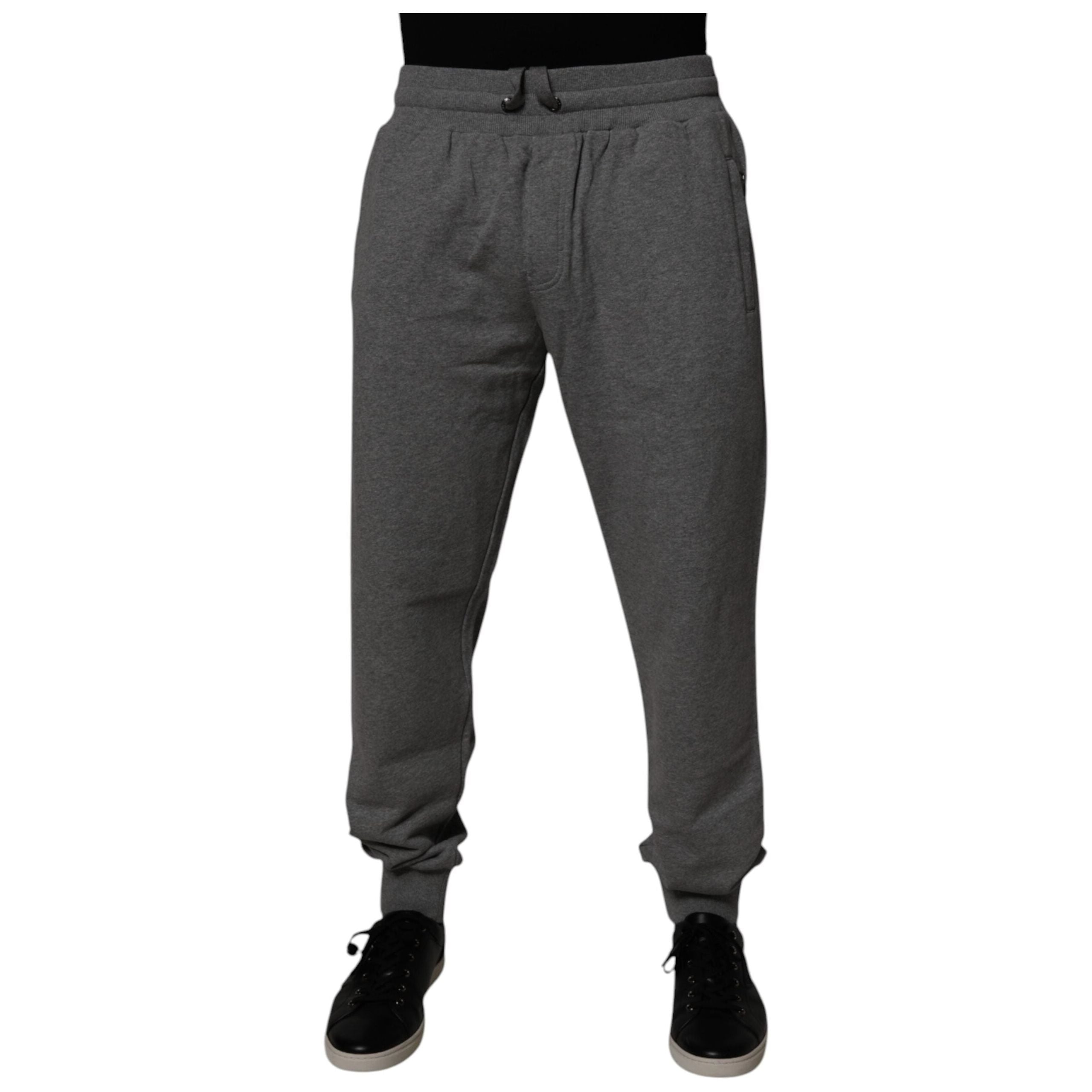 Dolce & Gabbana Gray Logo Cotton Jogger Sweatpants Pants