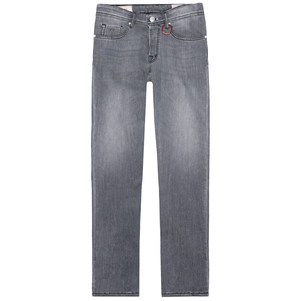 Tramarossa Gray Cotton Jeans for Elevated Style