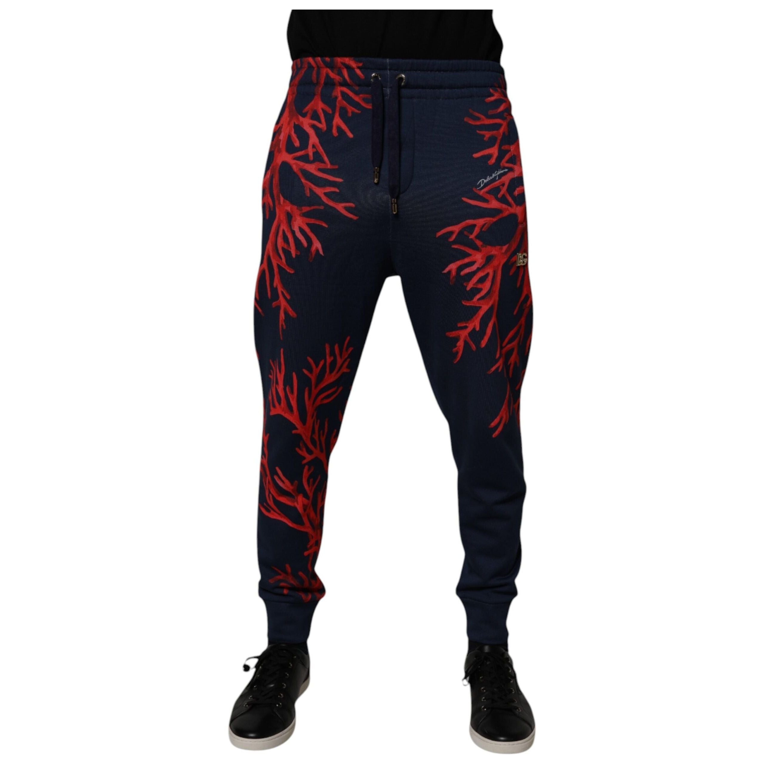 Dolce & Gabbana Dark Blue Cotton Jogger Sweatpants Pants