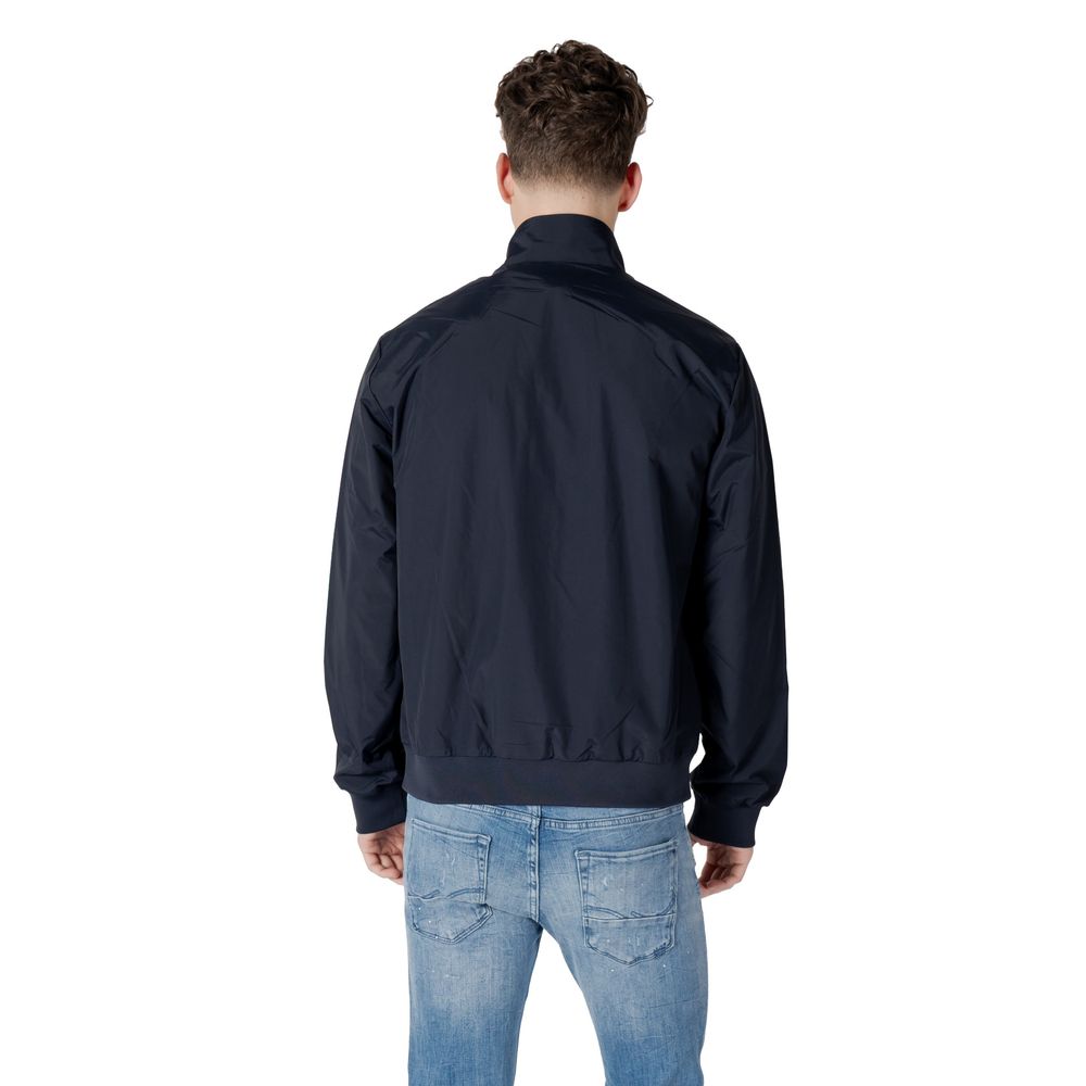 EA7 Emporio Armani Blue Nylon Jacket for Contemporary Elegance