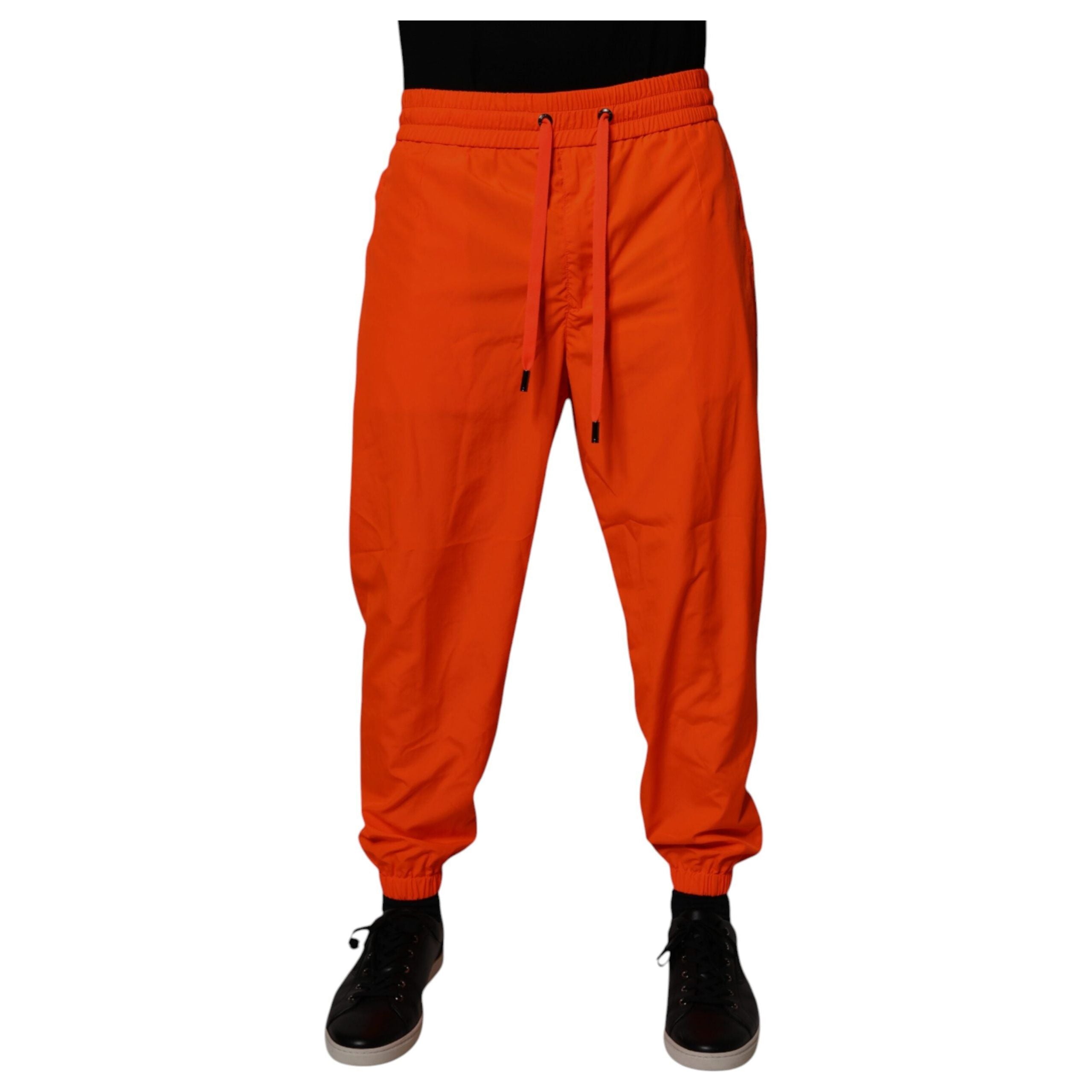 Dolce & Gabbana Orange Cotton Jogger Sweatpants for Elevated Style