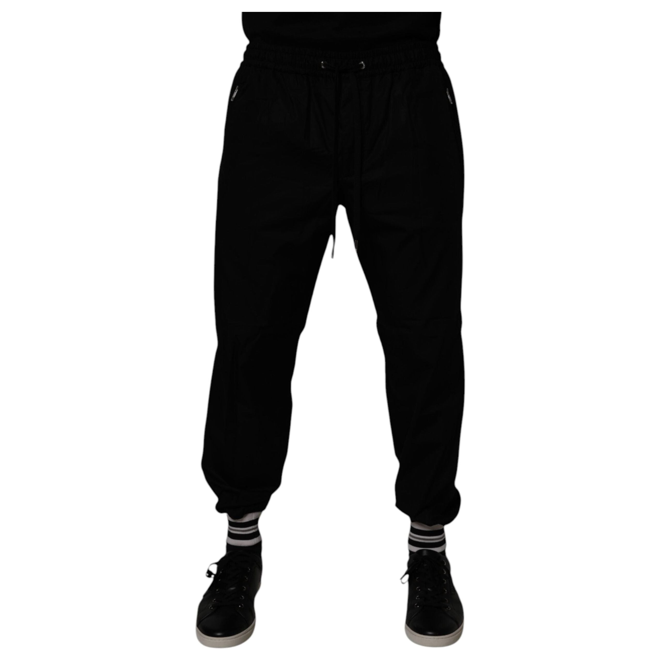 Dolce & Gabbana Black Cotton Jogger Sweatpants Pants