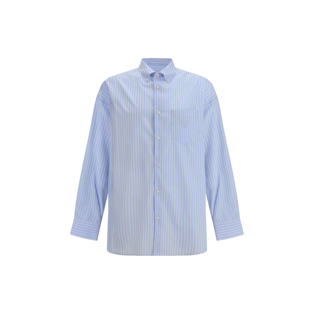 Prada White Cotton Striped Shirt for Elevated Wardrobe Essentials
