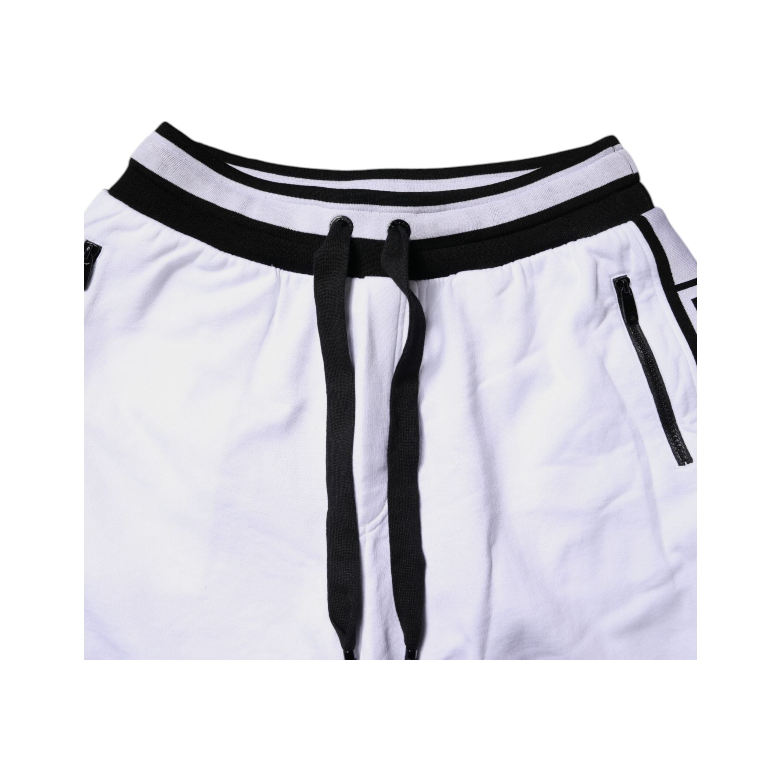 Dolce & Gabbana Black White Cotton Layered Sweatpants Pants