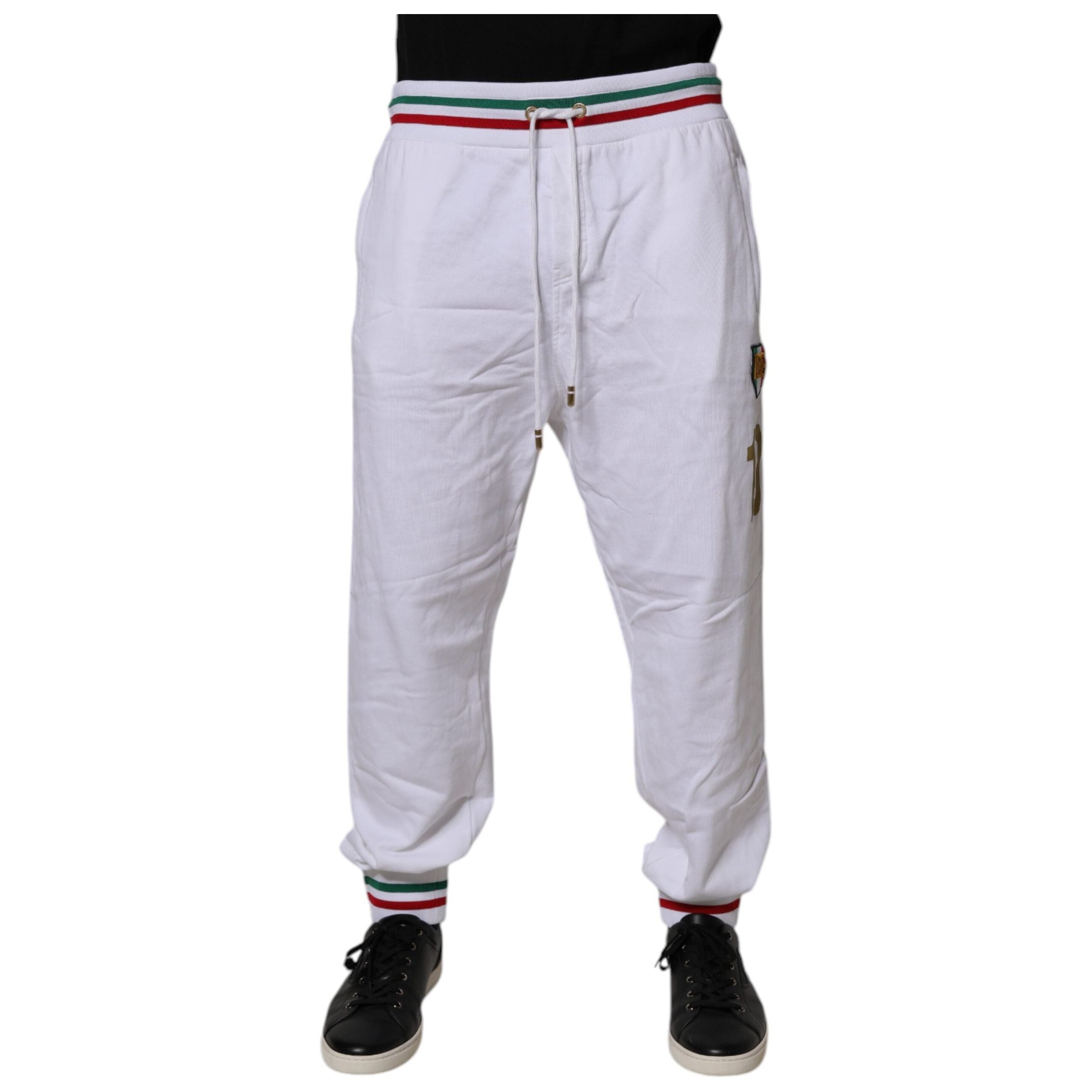 Dolce & Gabbana White Italia Cotton Jogger Sweatpants Pants