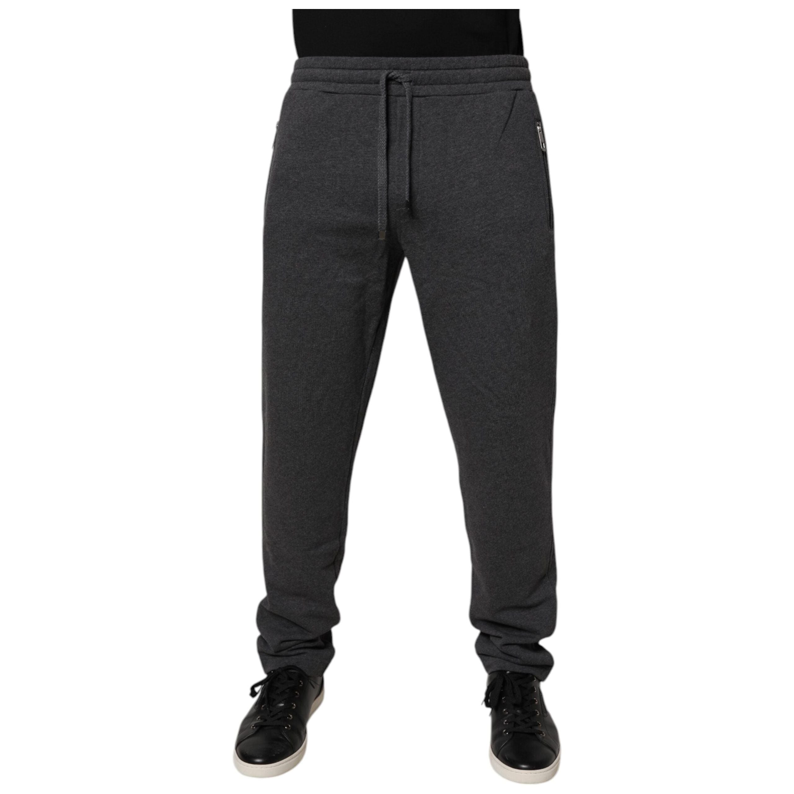 Dolce & Gabbana Dark Gray Cotton Jogger Sweatpants