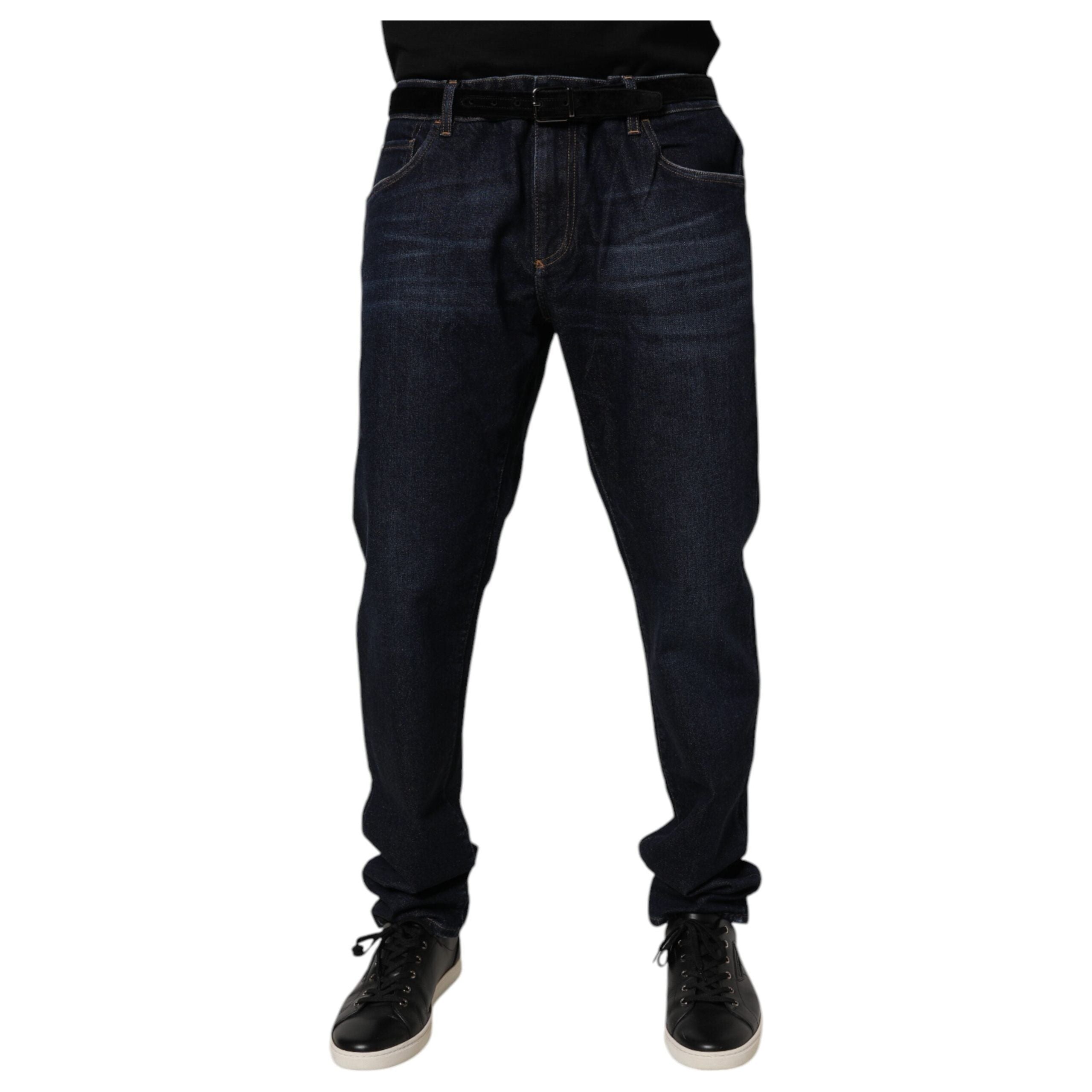 Dolce & Gabbana Dark Blue Cotton Stretch Skinny Denim Jeans
