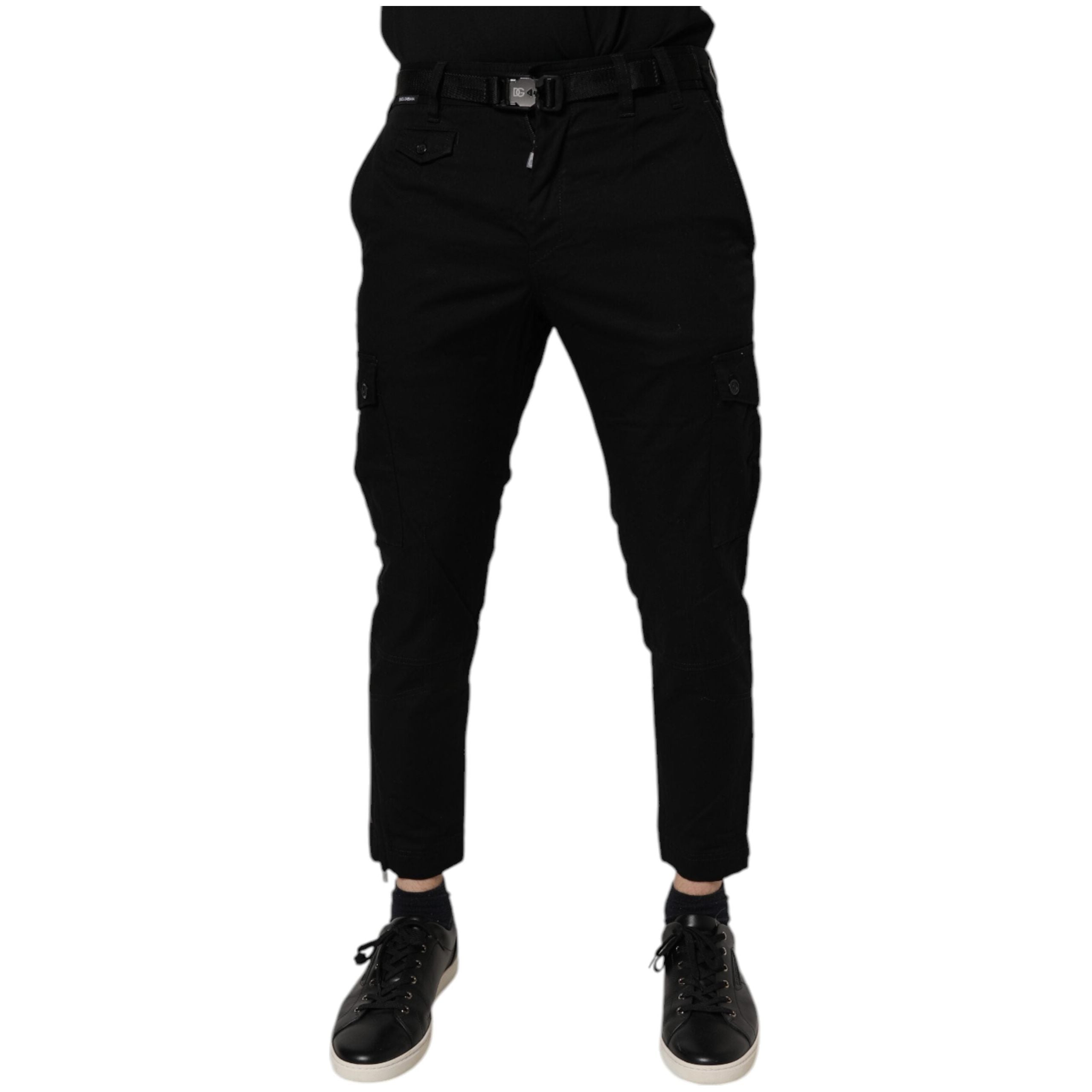 Dolce & Gabbana Black Cotton Stretch Skinny Cargo Jeans
