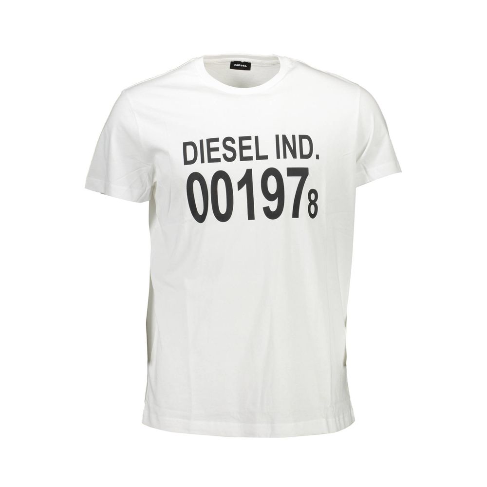 Diesel White Cotton T-Shirt for Effortless Elegance