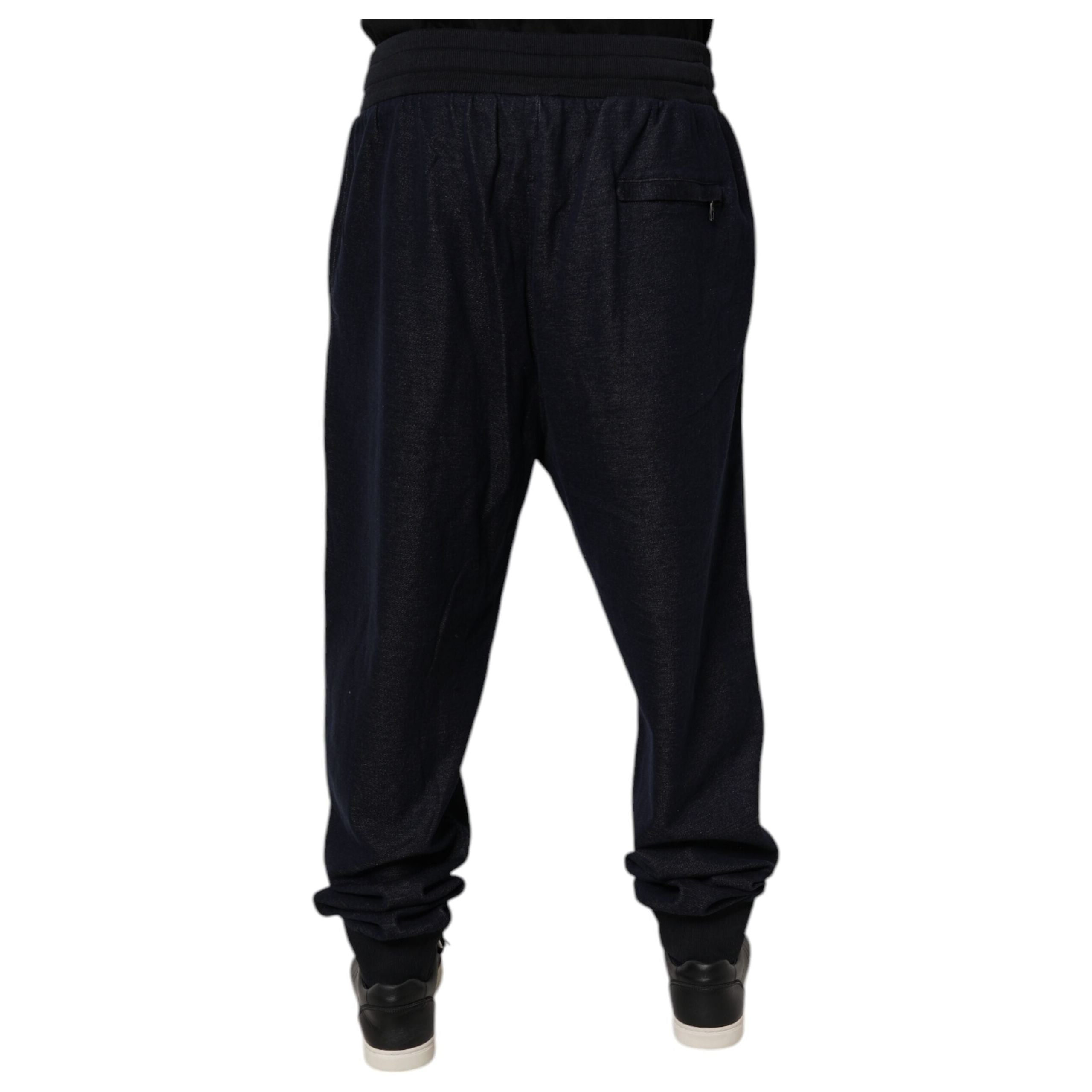 Dolce & Gabbana Black Jacquard Cotton Jogger Sweatpants
