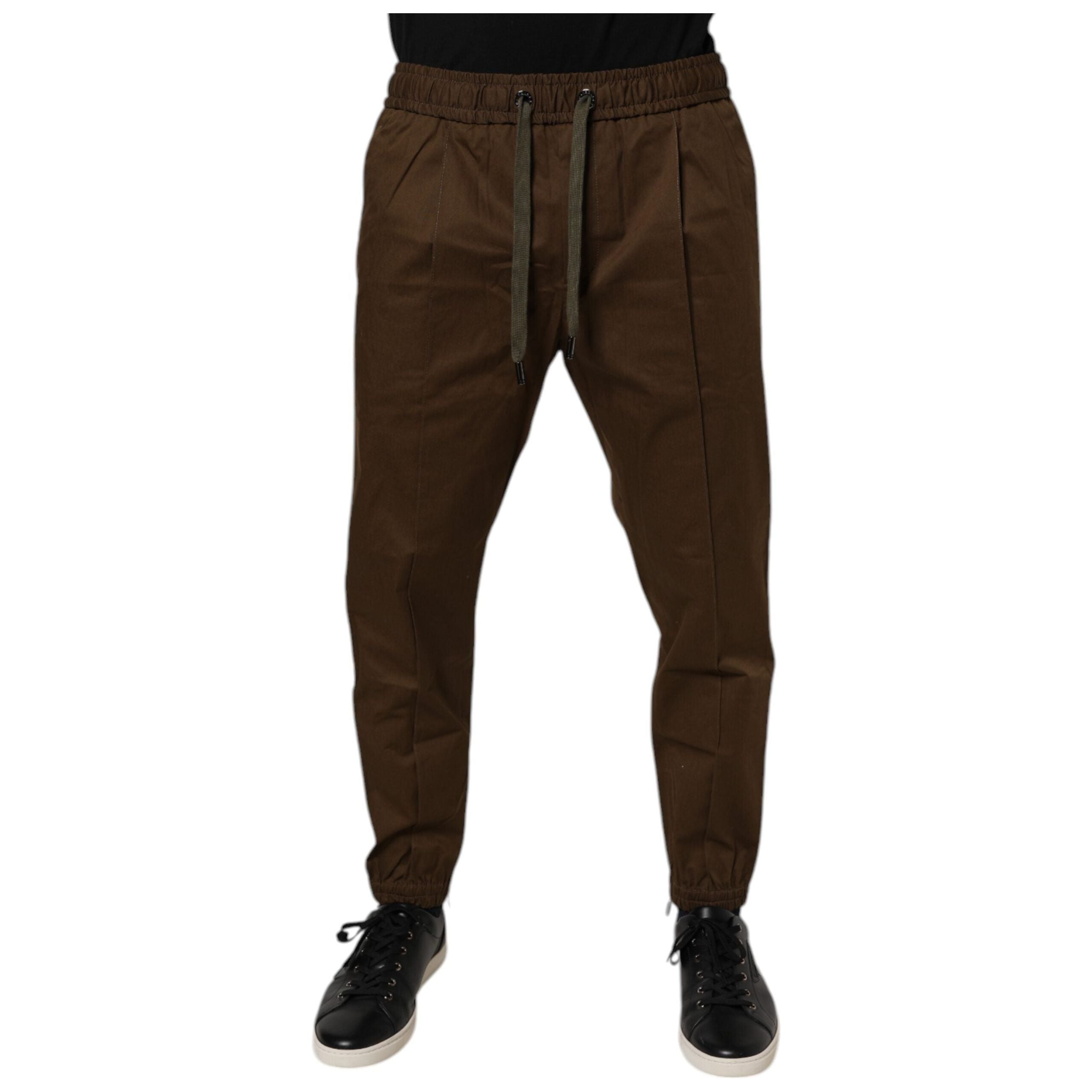 Dolce & Gabbana Brown Cotton Stretch Jogger Sweatpants
