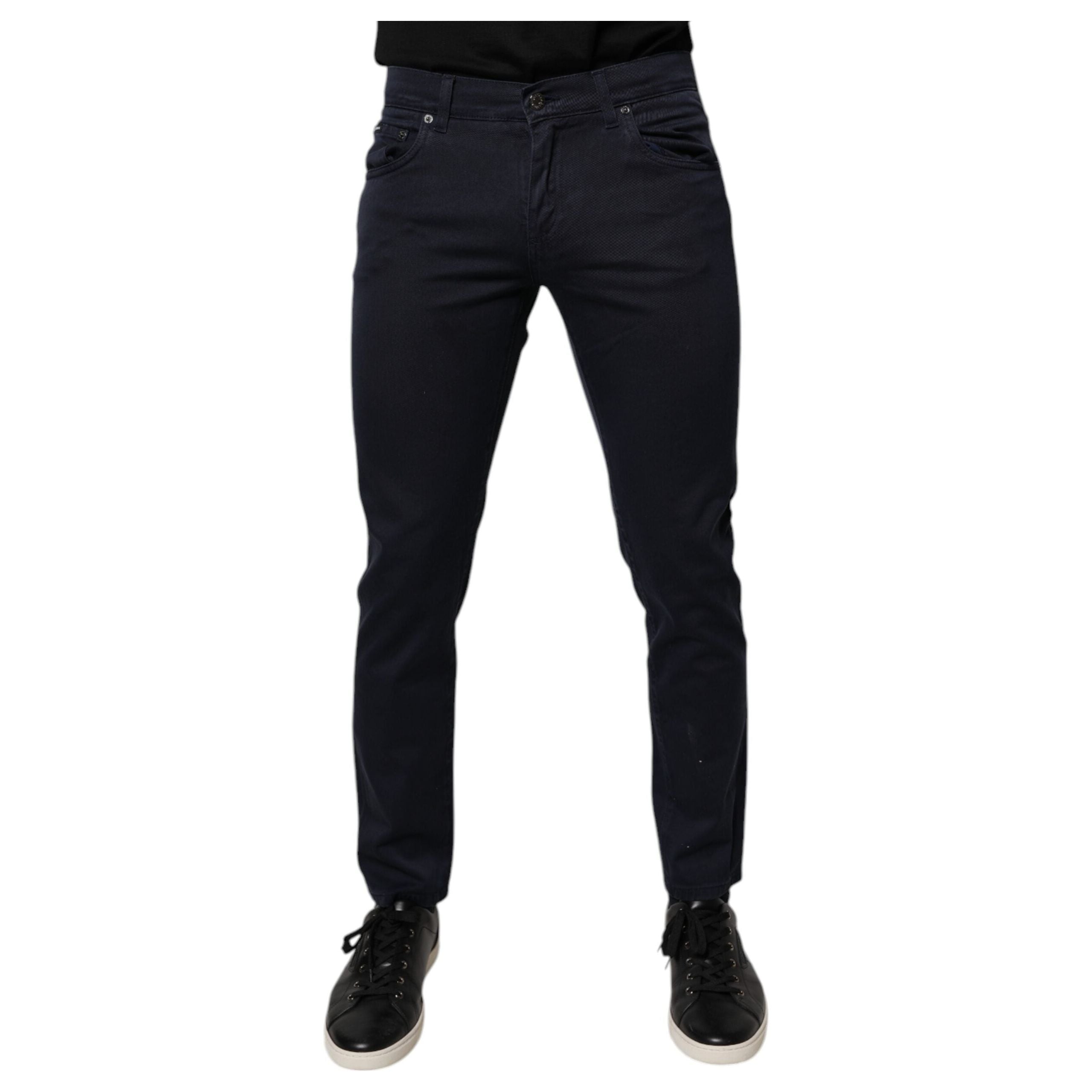 Dolce & Gabbana Dark Blue GOLD Cotton Skinny Denim Jeans