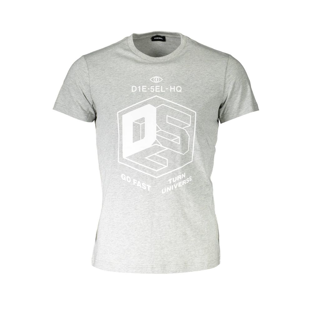 Diesel Gray Cotton T-Shirt for Elevated Everyday Style