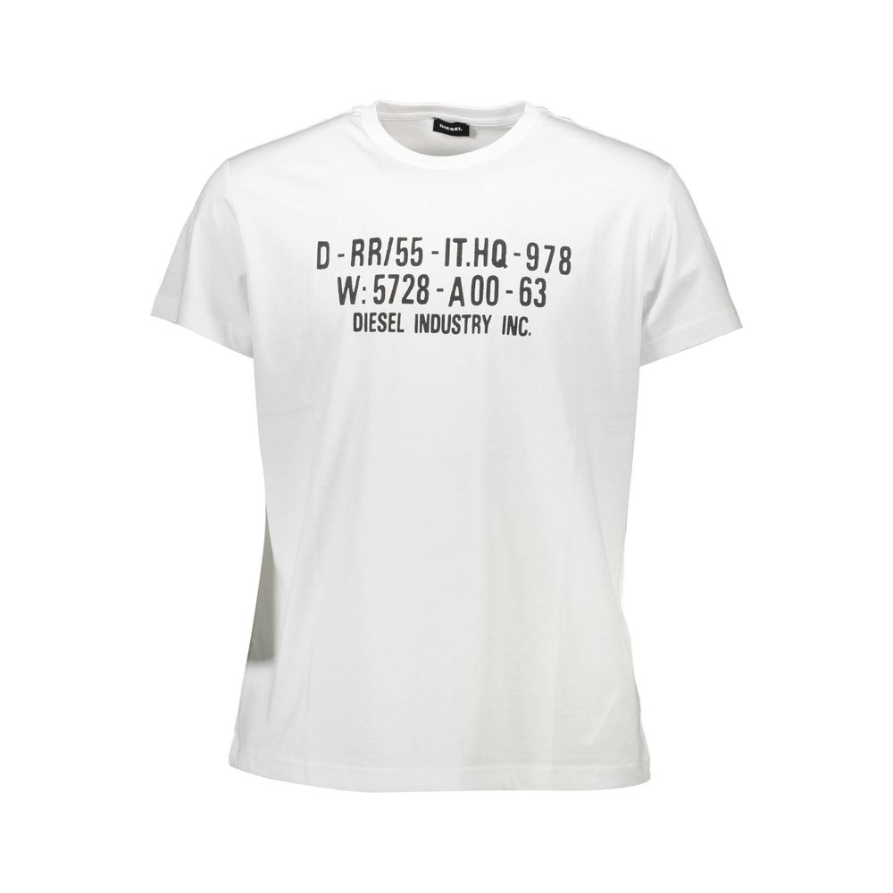 Diesel White Cotton T-Shirt for Elevated Style