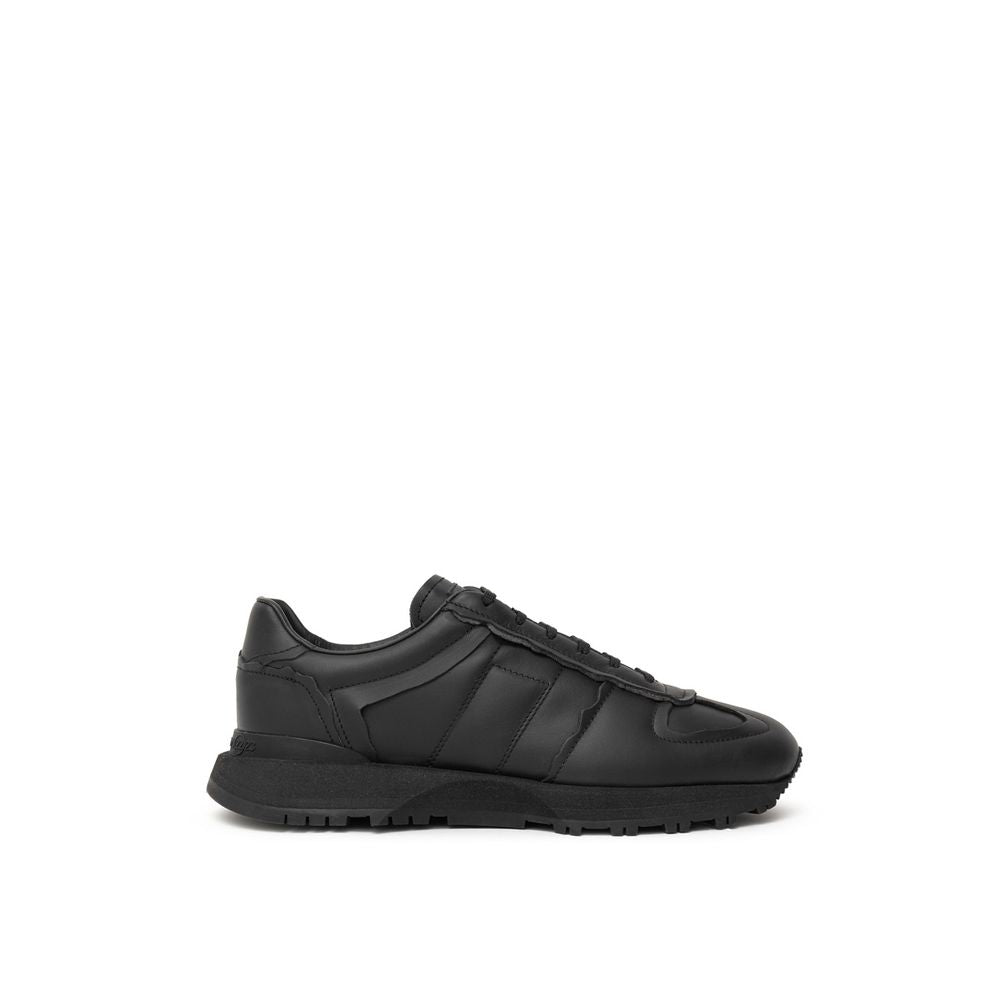 Maison Margiela Black Leather Sneaker with Iconic Design