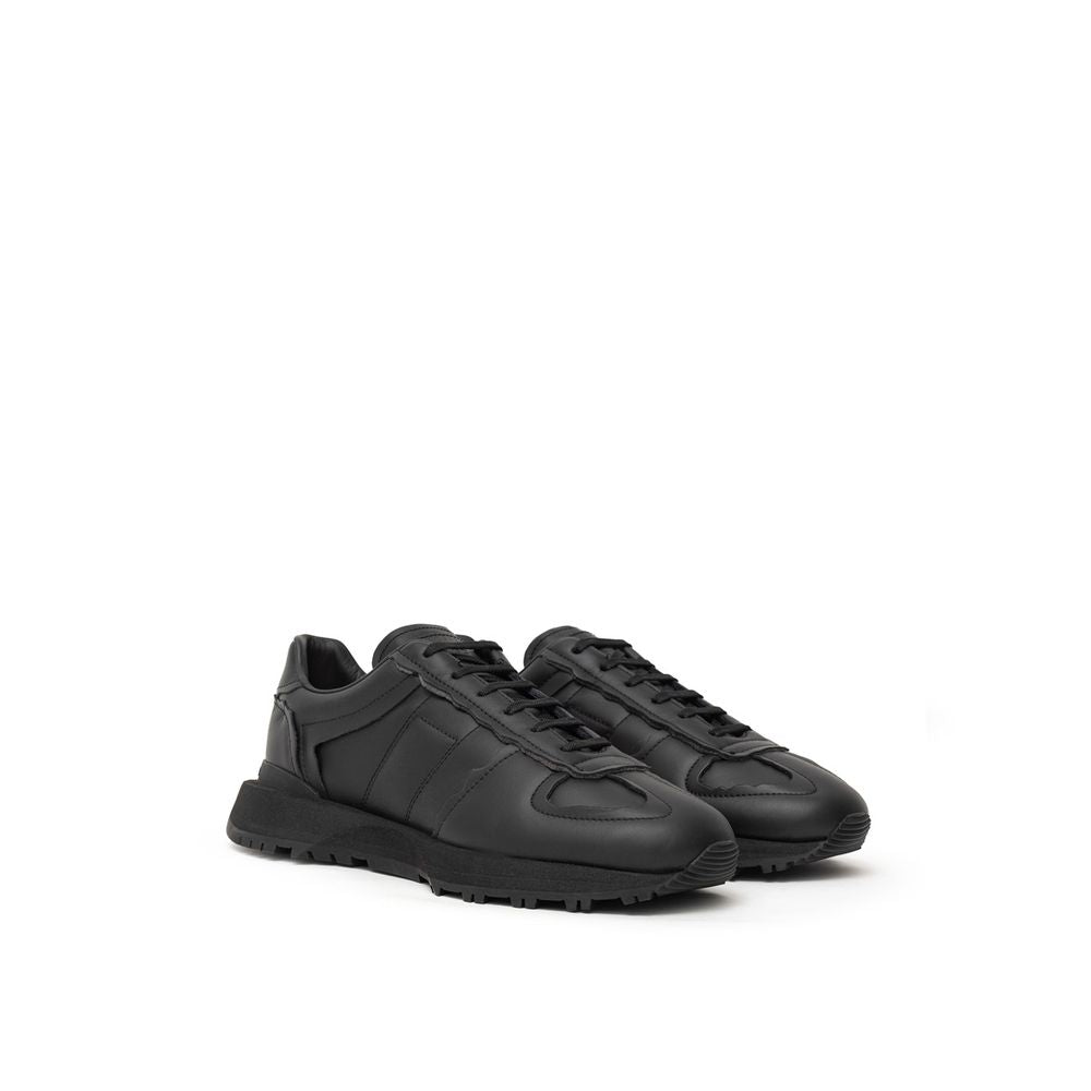 Maison Margiela Black Leather Sneaker with Iconic Design