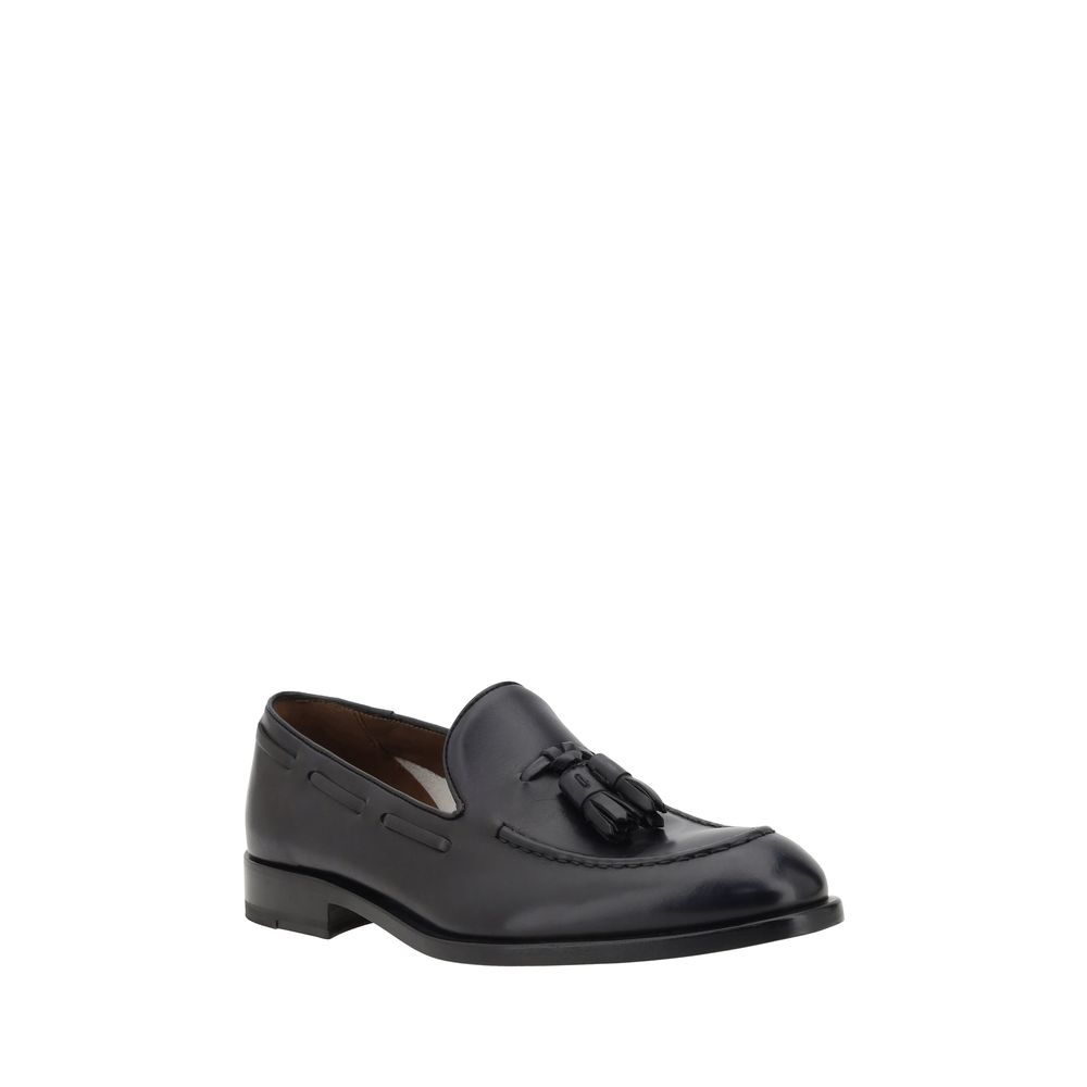 Fratelli Rossetti Black Premium Leather Manchester Loafers