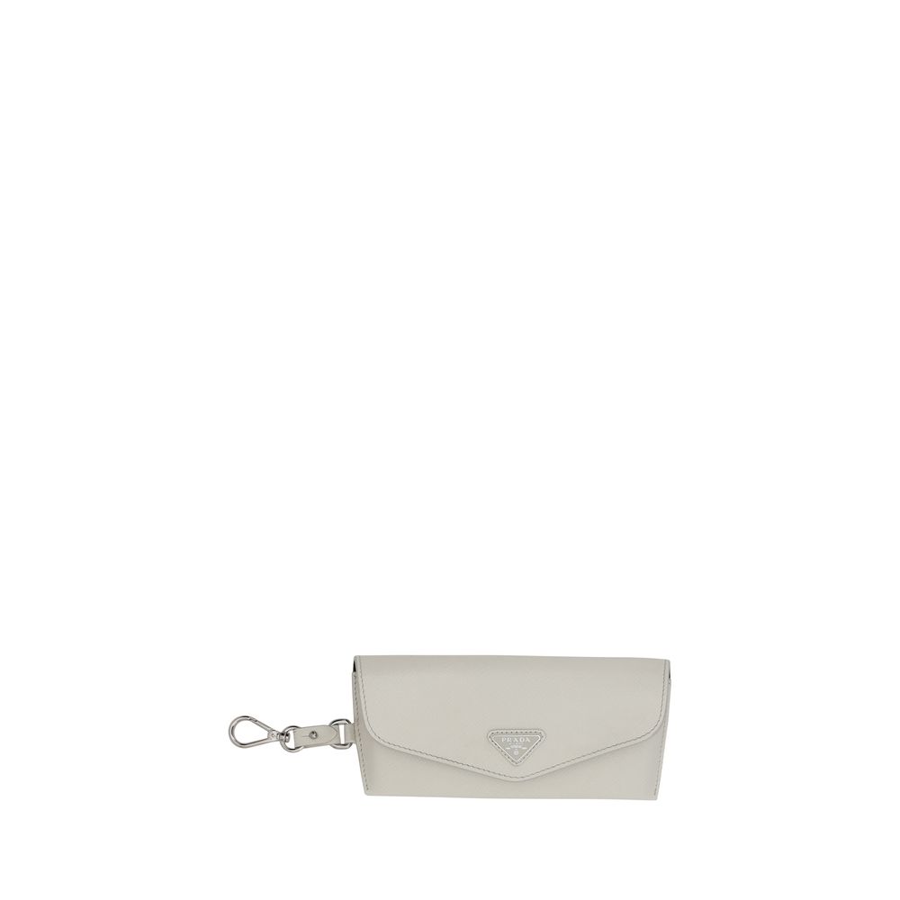 Prada Black Premium Leather Eyeglass Case in Elegance