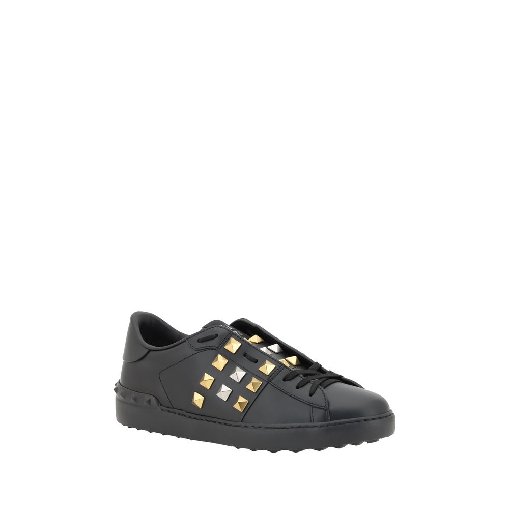 Valentino White Leather Rockstud Sneakers for Effortless Elegance