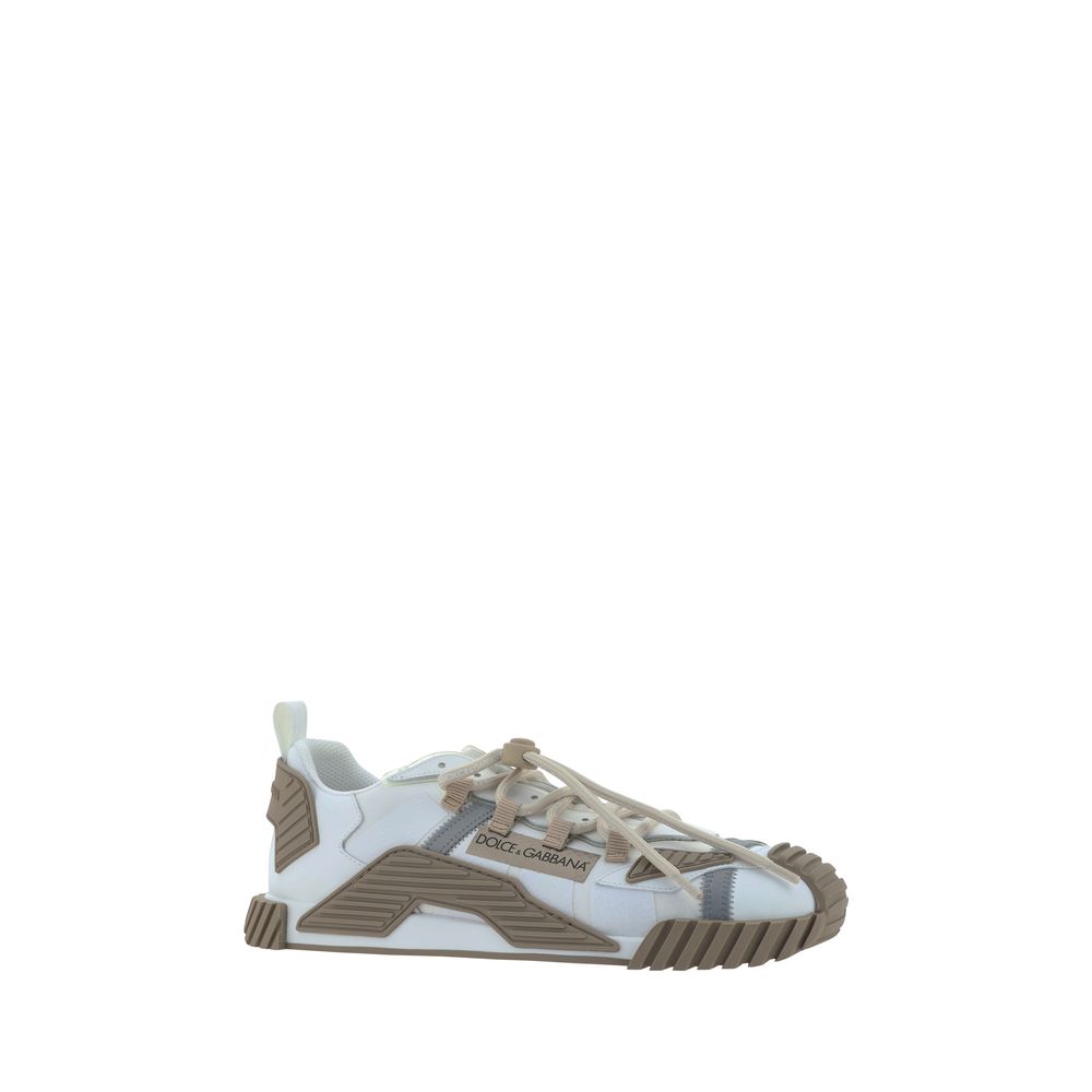 Dolce & Gabbana White Leather Low Sneakers for Elevated Casual Elegance
