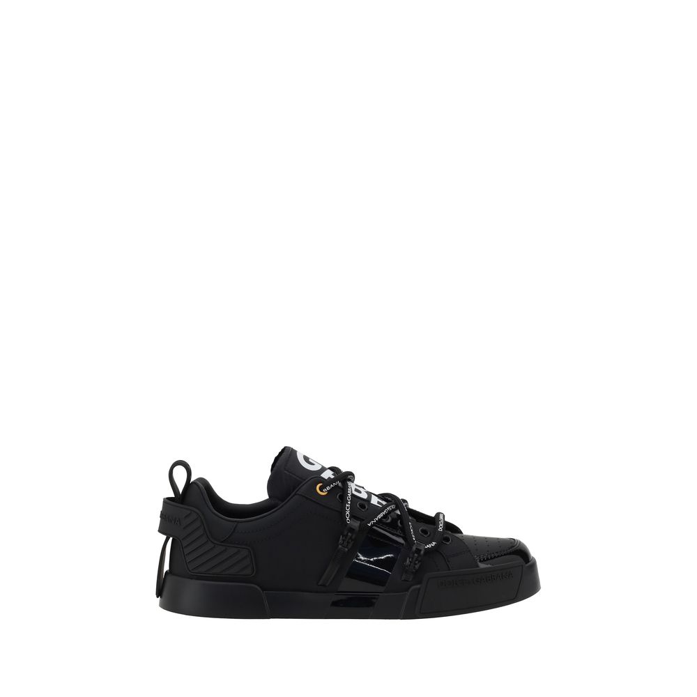 Dolce & Gabbana White Patent Leather Portofino Sneakers