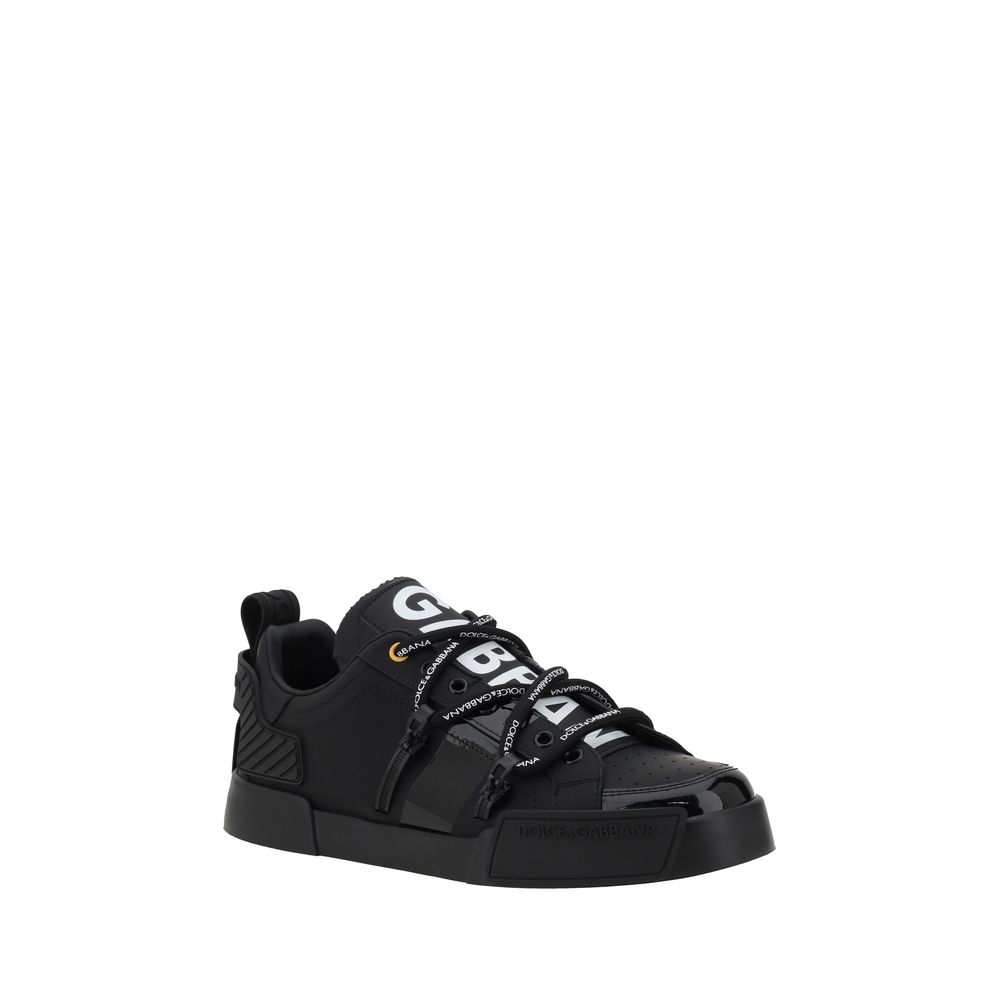 Dolce & Gabbana White Patent Leather Portofino Sneakers