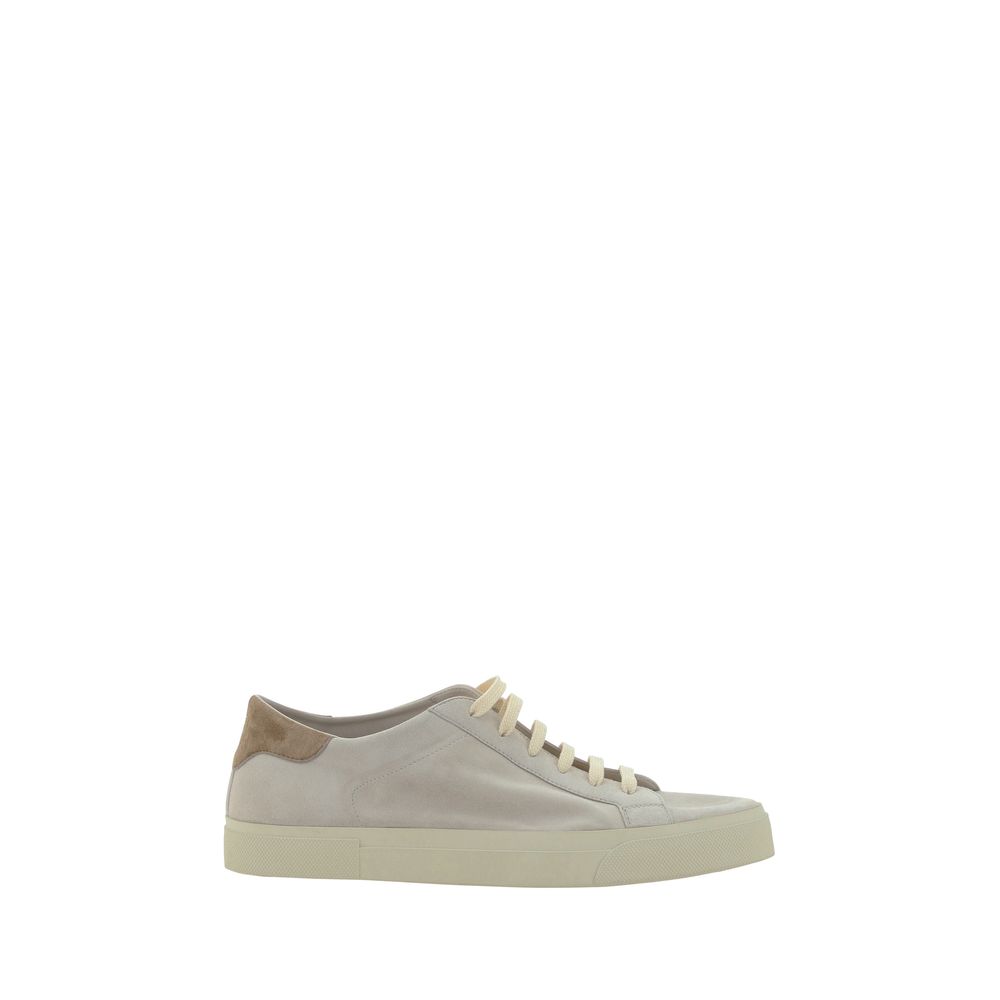 Brunello Cucinelli White Calfskin Sneakers in Exquisite Calfskin Elegance