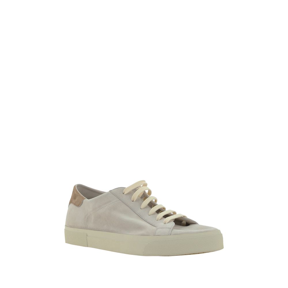 Brunello Cucinelli White Calfskin Sneakers in Exquisite Calfskin Elegance