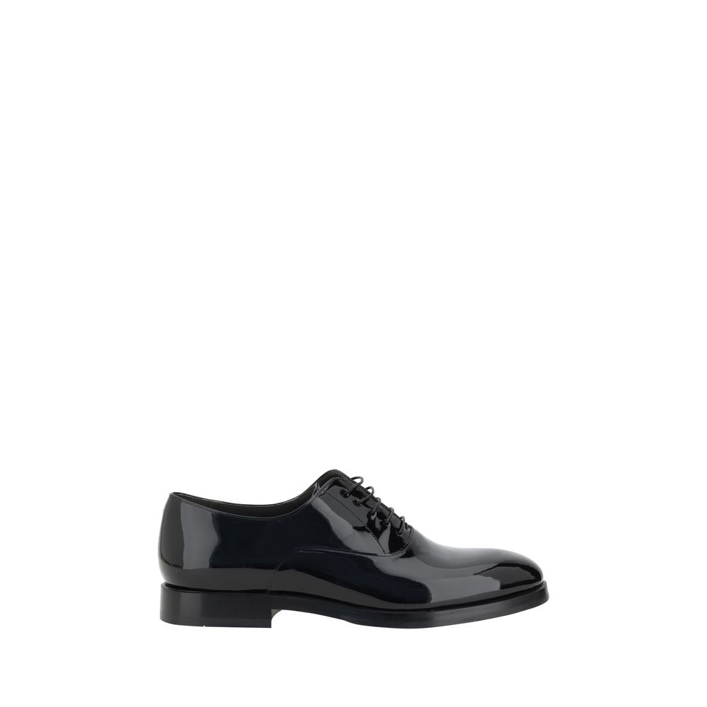 Brunello Cucinelli Black Patent Leather Laced Shoes