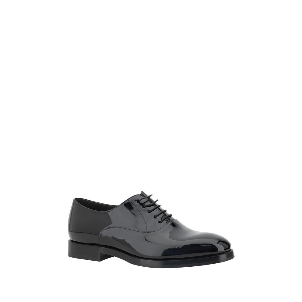 Brunello Cucinelli Black Patent Leather Laced Shoes
