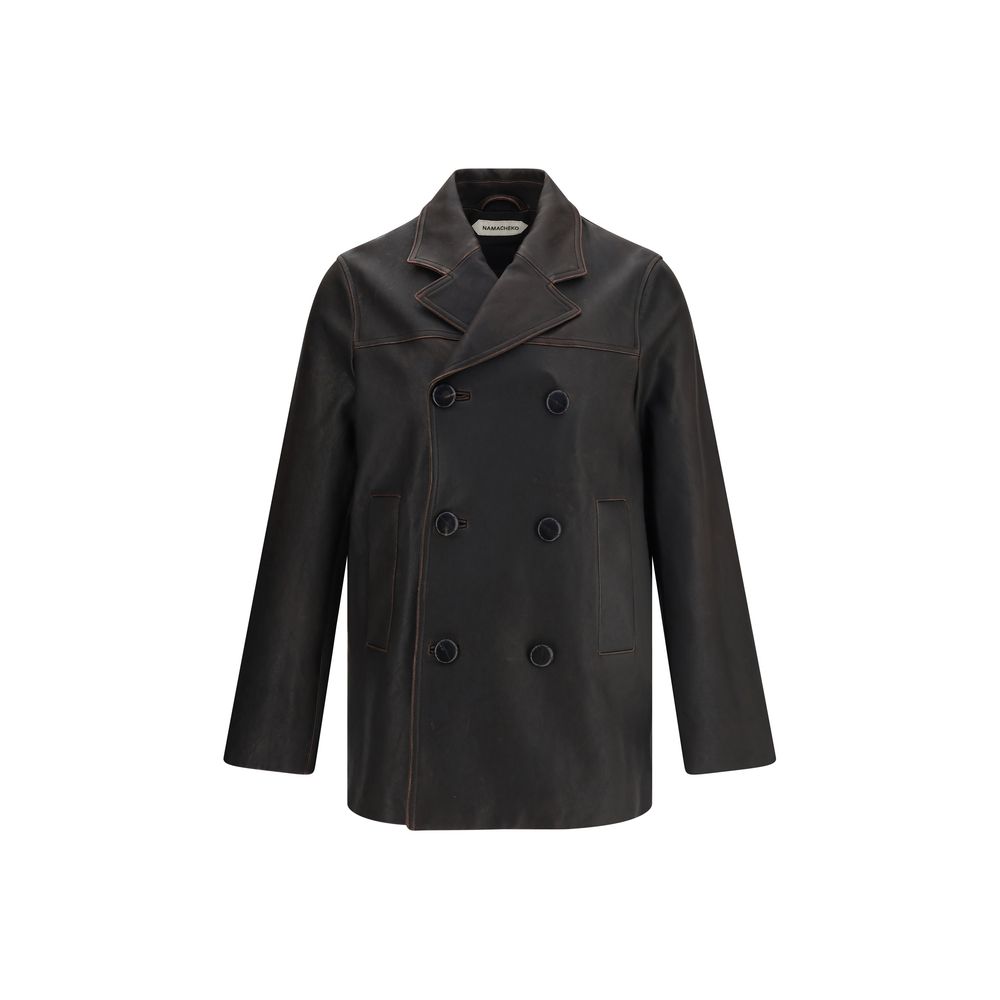 Namacheko Red Leather Elijah Jacket - Timeless Elegance Redefined