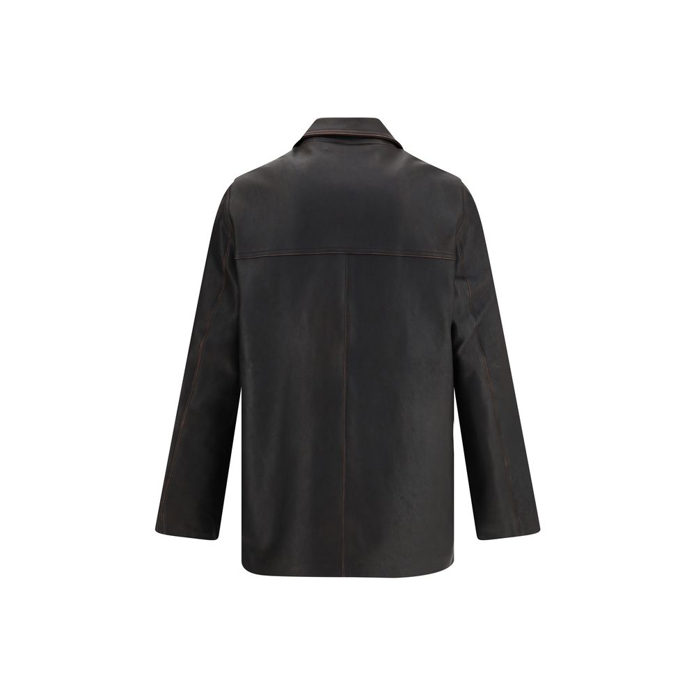 Namacheko Red Leather Elijah Jacket - Timeless Elegance Redefined
