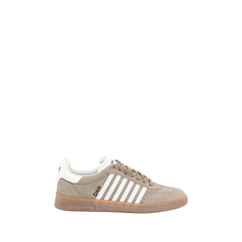 Dsquared² White Suede Boxer Sneakers for Elevated Urban Fashion