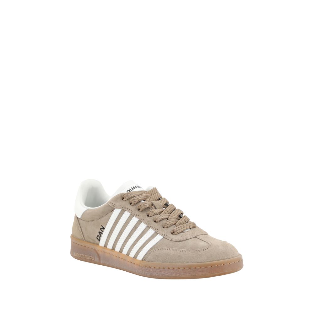 Dsquared² White Suede Boxer Sneakers for Elevated Urban Fashion