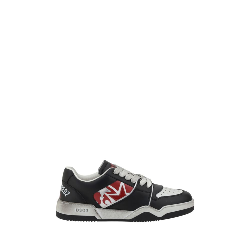 Dsquared² White Leather Sneakers: Luxury Footwear Redefined