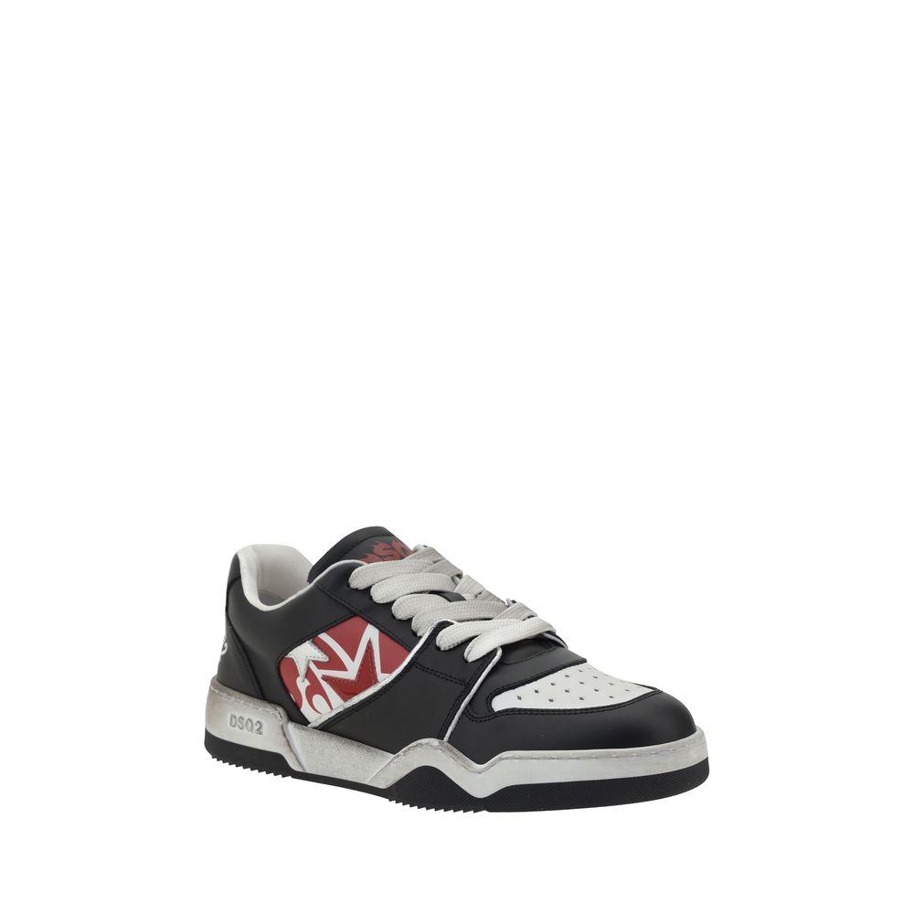 Dsquared² White Leather Sneakers: Luxury Footwear Redefined