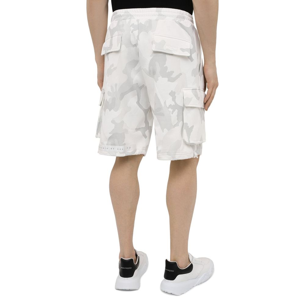 Dolce & Gabbana White Cotton Short with Distinctive Design