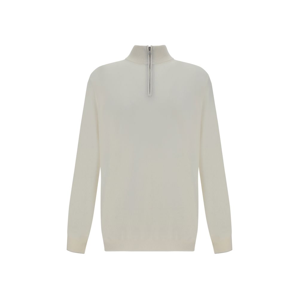 Brunello Cucinelli Grey Cashmere Sweater in Luxurious Cashmere Elegance
