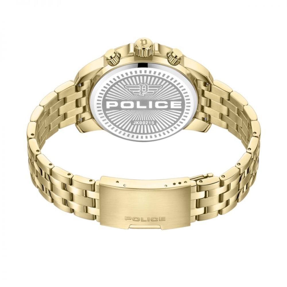 Police Gold Stainless Steel Watch with Distinctive Black Dial
