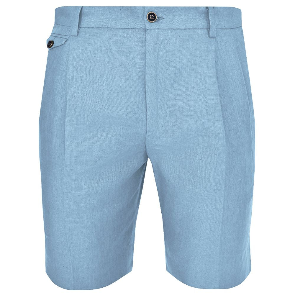 Dolce & Gabbana Light Blue Linen Short for Effortless Elegance