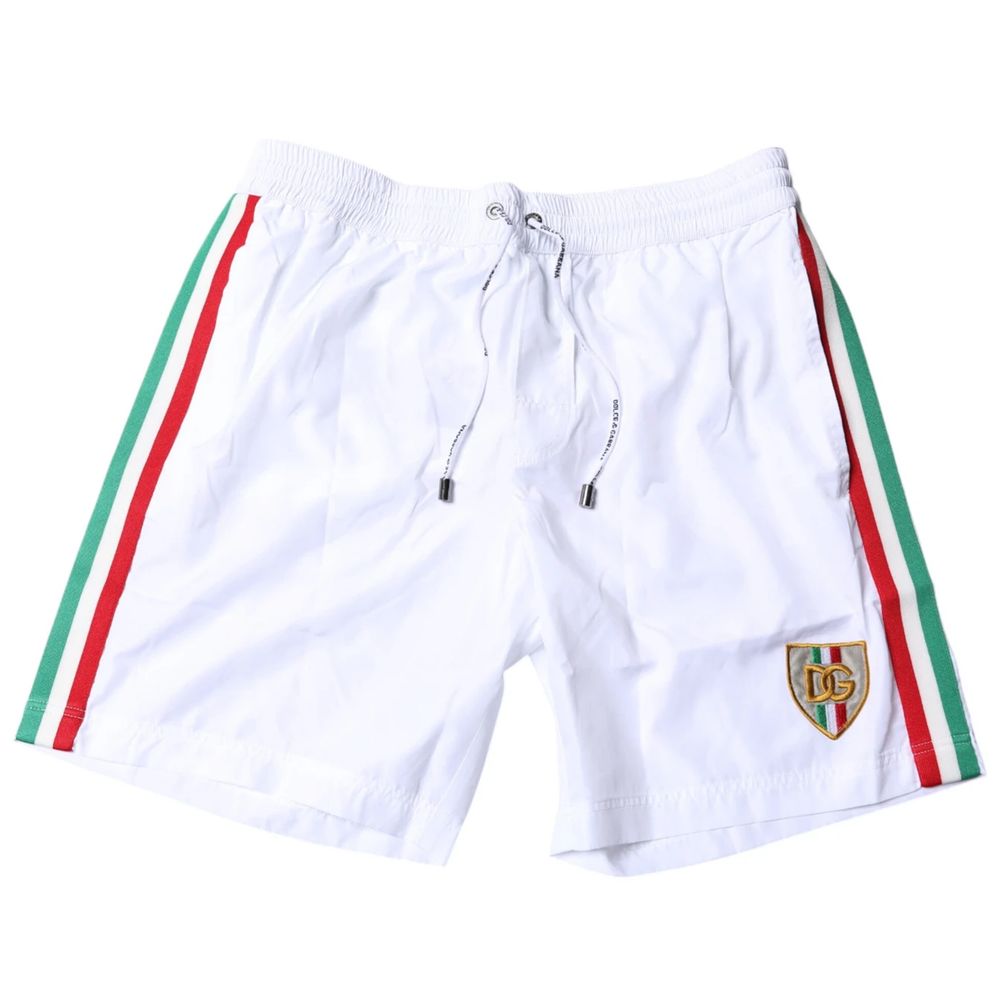 Dolce & Gabbana White Cotton Swimwear For Luxurious Summer Days