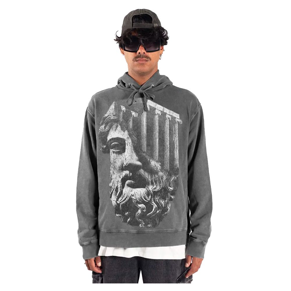 Diego Venturino Gray Cotton Sweater with Vintage Print