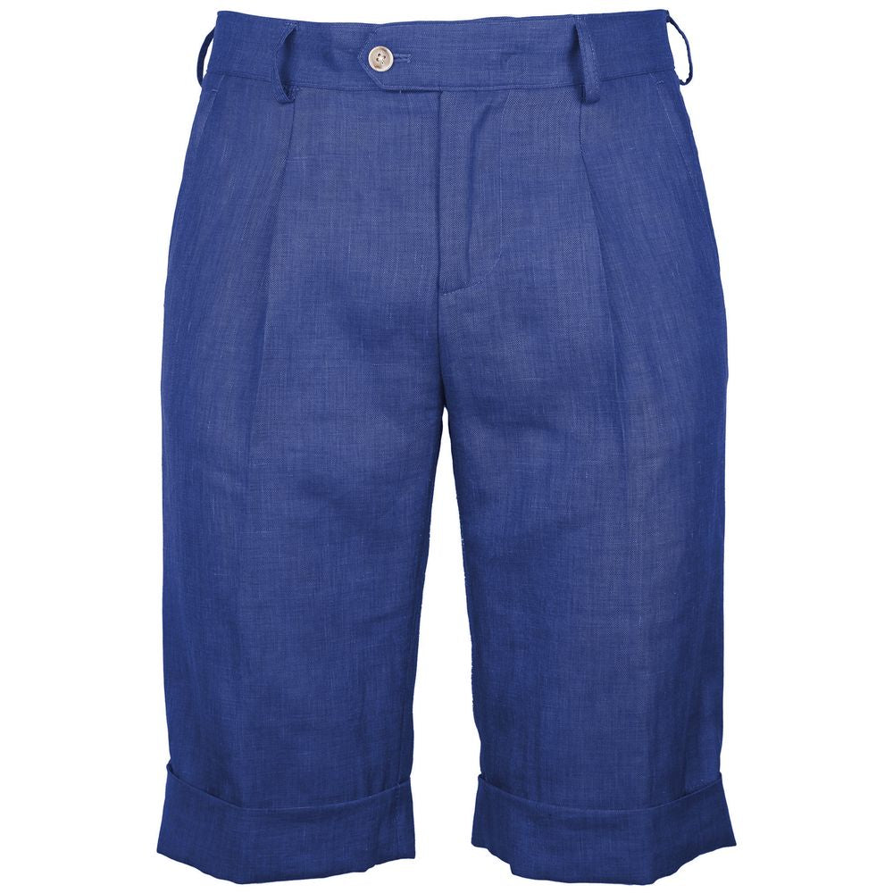 Loro Piana Blue Linen Short for Elevated Summer Style