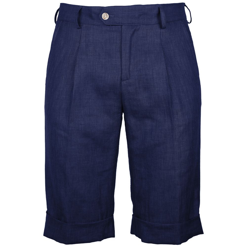 Loro Piana Blue Linen Short - Sophisticated Elegance