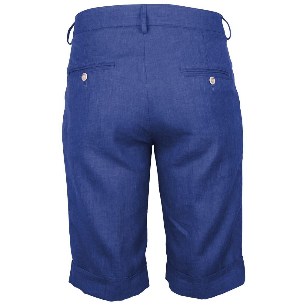 Loro Piana Blue Linen Short for Elevated Summer Style