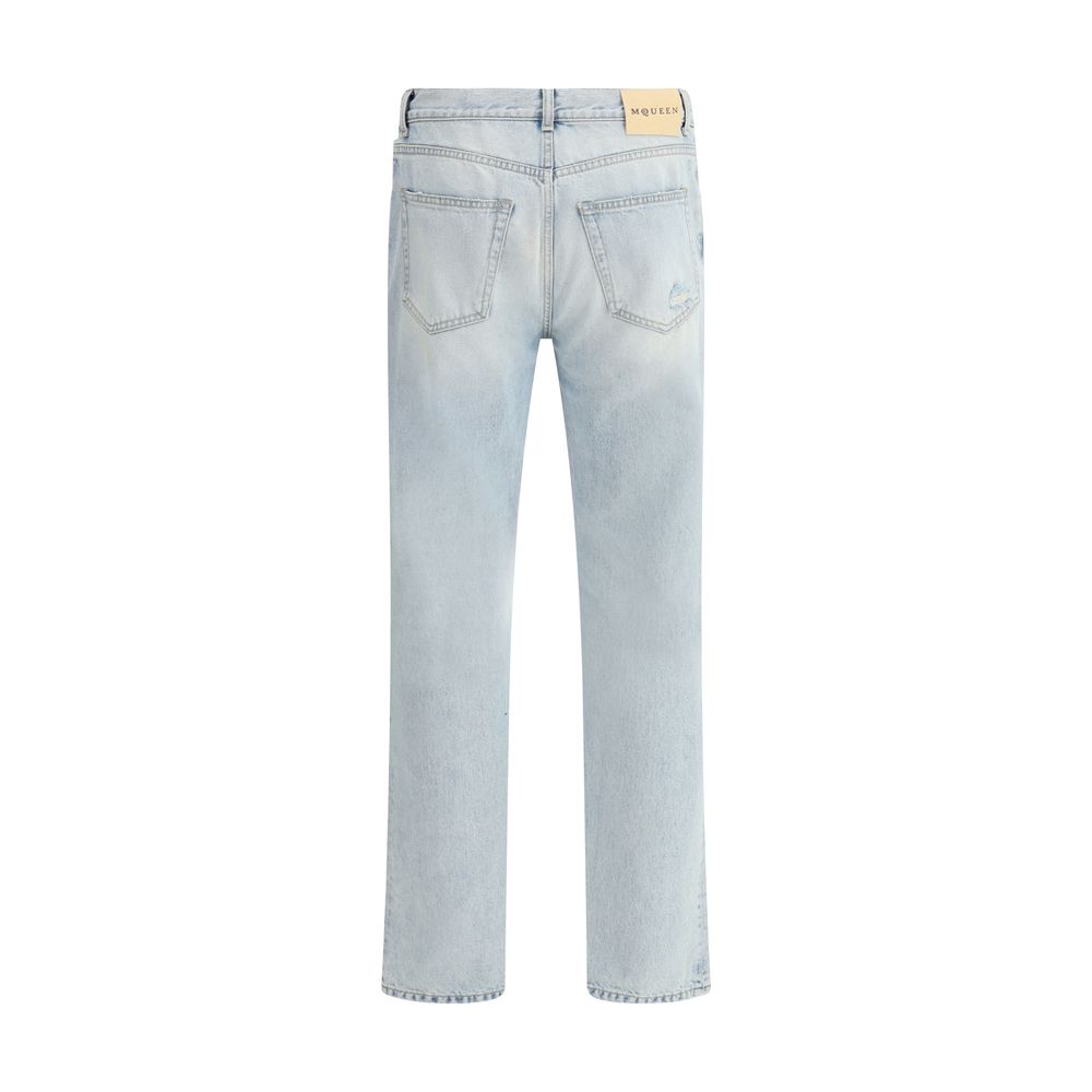 Alexander McQueen Blue Denim Jeans: Timeless Elegance Redefined