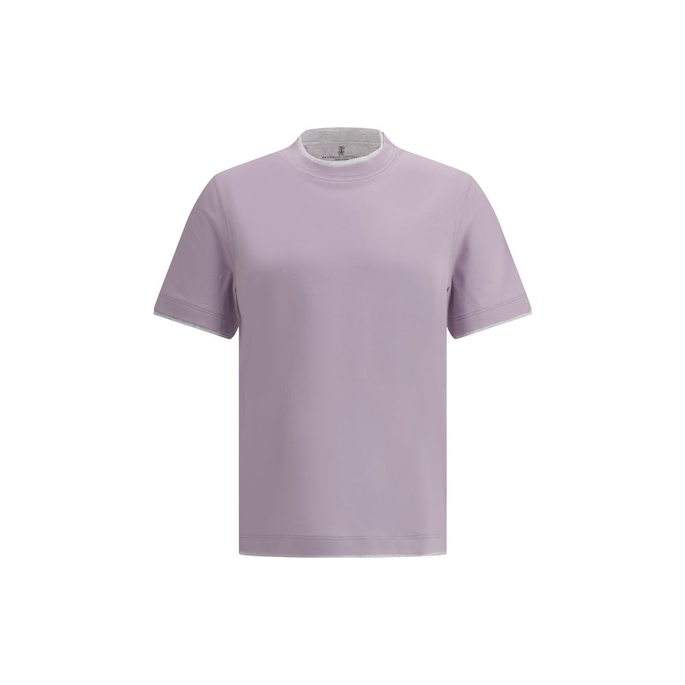 Brunello Cucinelli White Cotton T-Shirt in Timeless Monochrome Elegance
